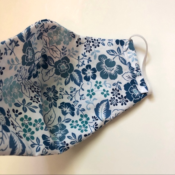 25% OFF 2/More Blue Floral Face Mask OSFM Cotton - Picture 6 of 8